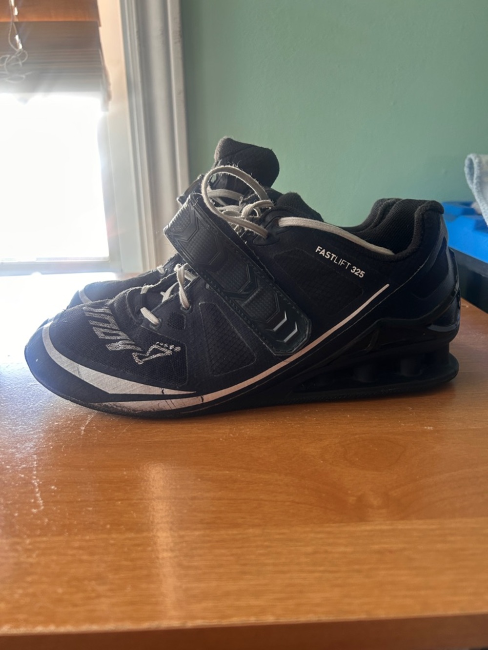 Inov-8 Black and White Fastlift 325 Men's Weightlifting Shoes